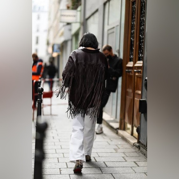 Vericci Tan Suede Fringe Leather Coat • Western Boho Festival Jacket (S) - Picture 15 of 15